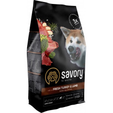 Сухой корм Savory для собак крупных пород  со свежим мясом индейки и ягненка