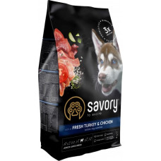 Сухой корм Savory для щенков крупных пород  со свежим мясом индейки и курицы