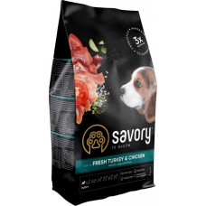 Сухой корм Savory для щенков  со свежим мясом индейки и курицей